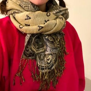 Large scarf from Roman; navy blue and beige